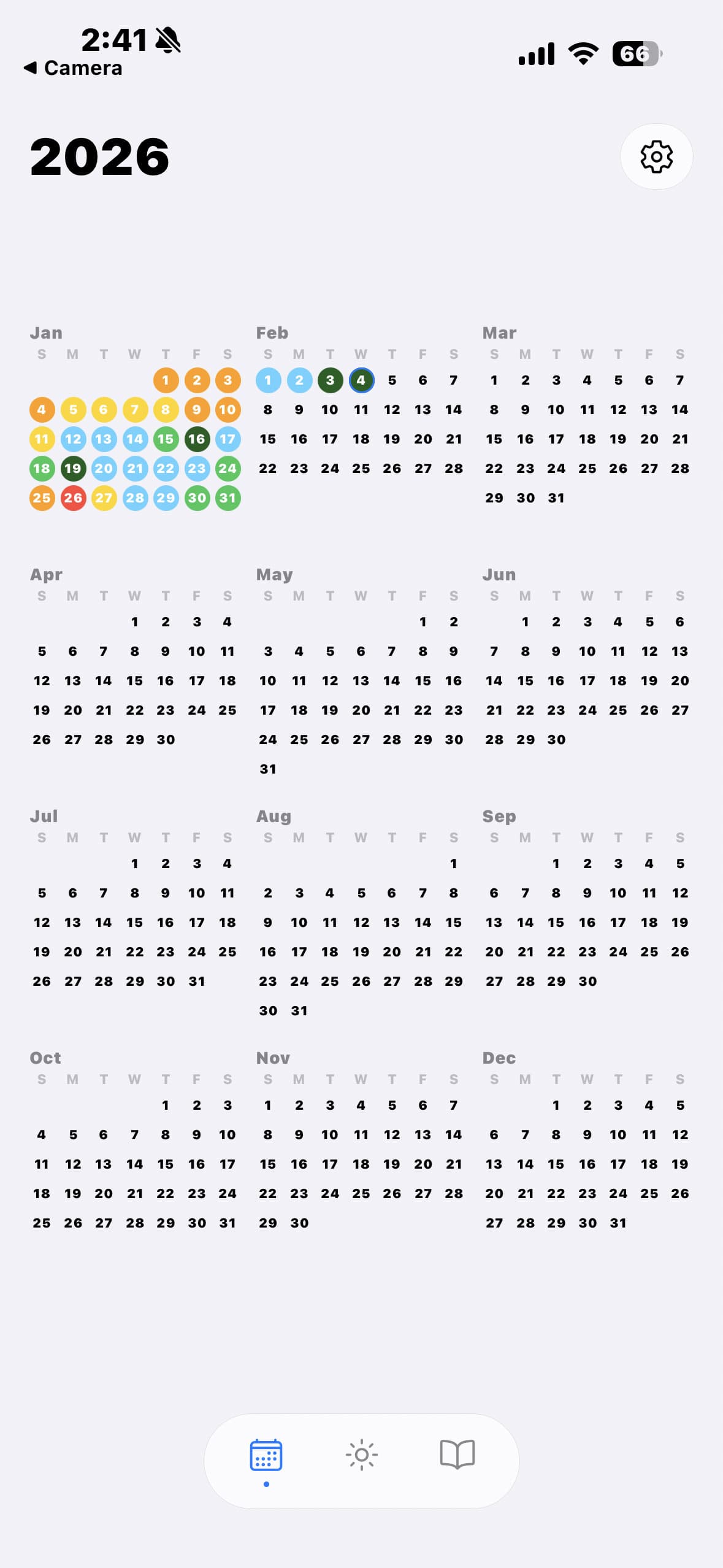 Calendar — Year Overview (2026 Example)