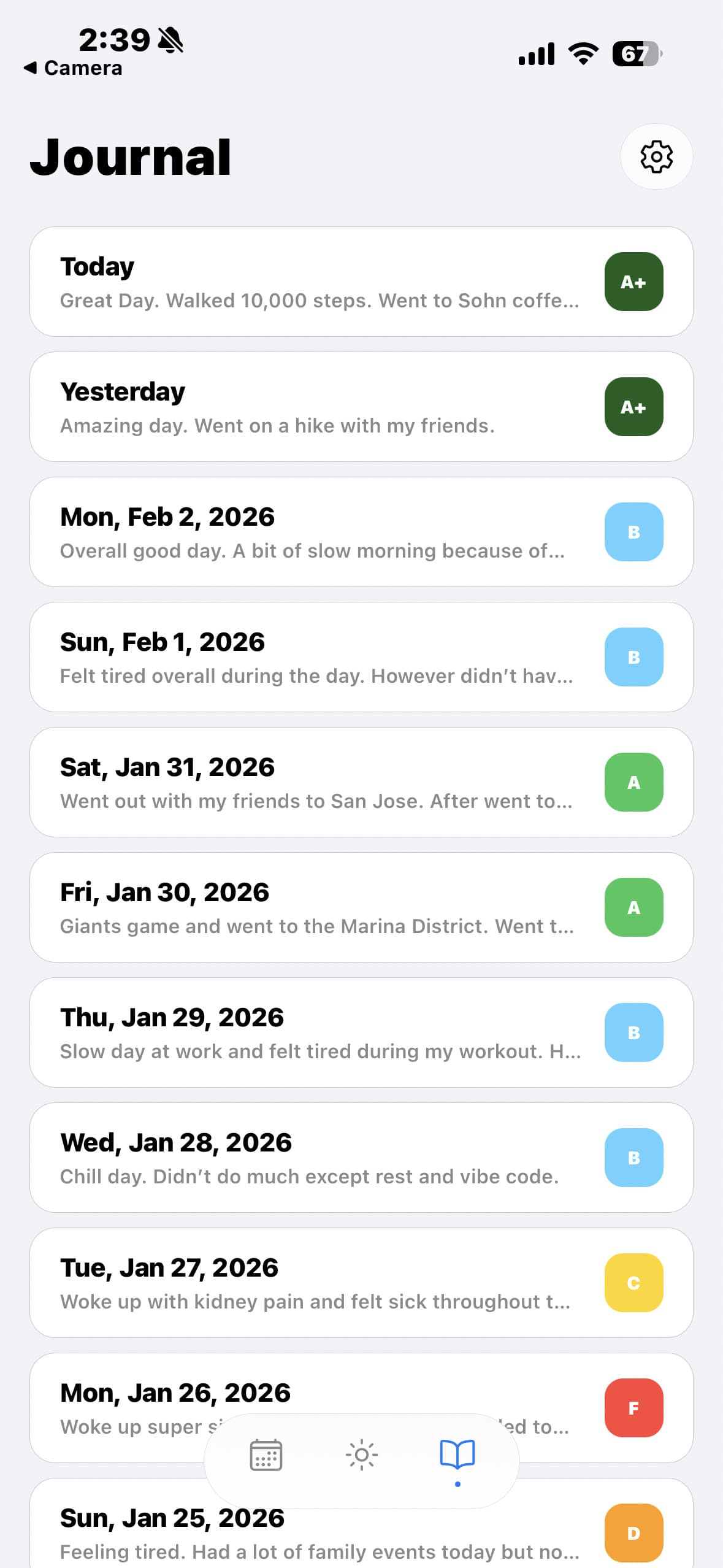 Journal — Log View
