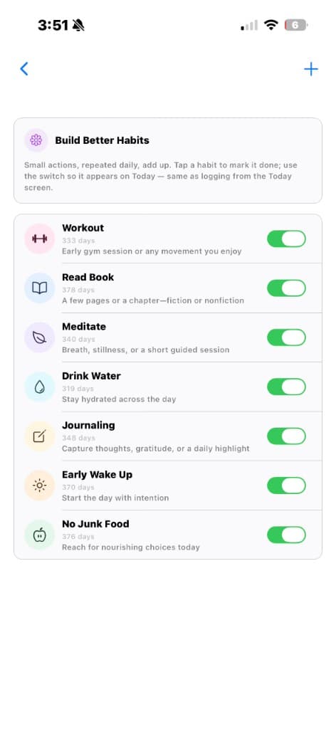 Habits — Daily Toggles