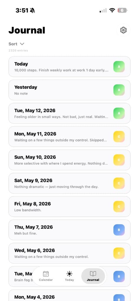Journal — Log View