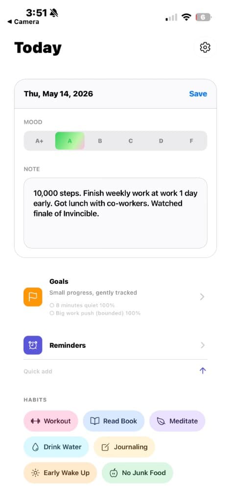 Today — Daily Entry